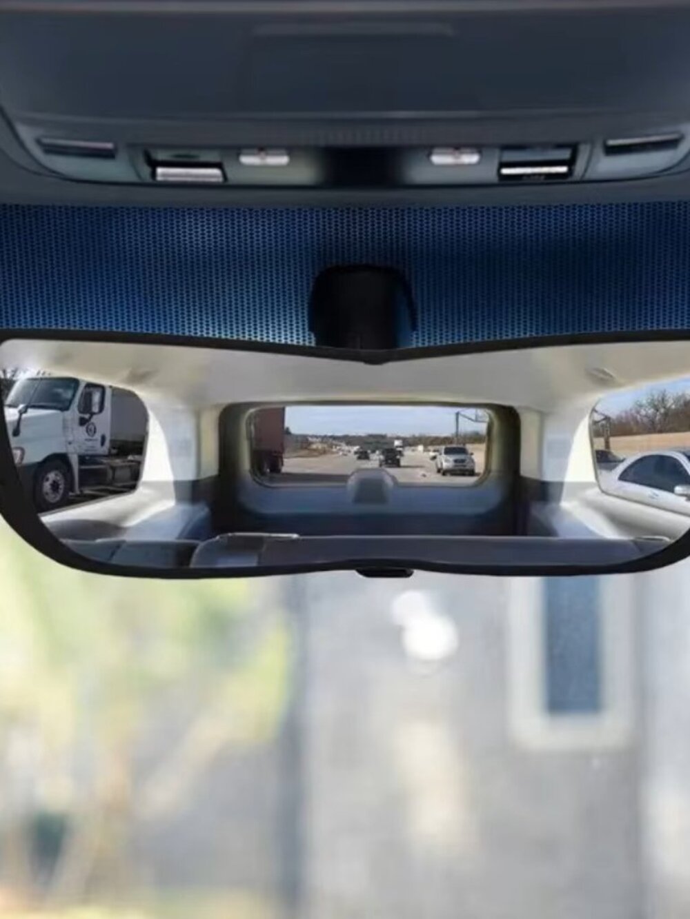 300mm Curved Wide Angle Rearview Mirror Universal Clip-On Interior Car Mirror